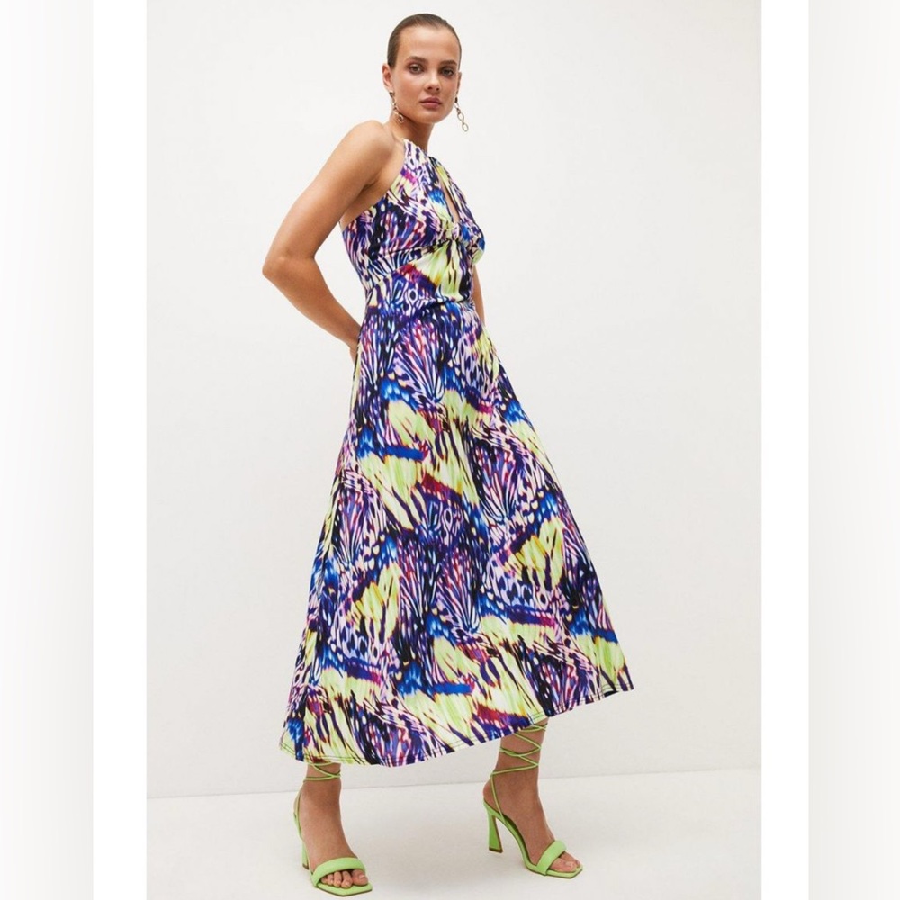 Karen Millen Butterfly Print Halter Maxi Sundress — Size 2